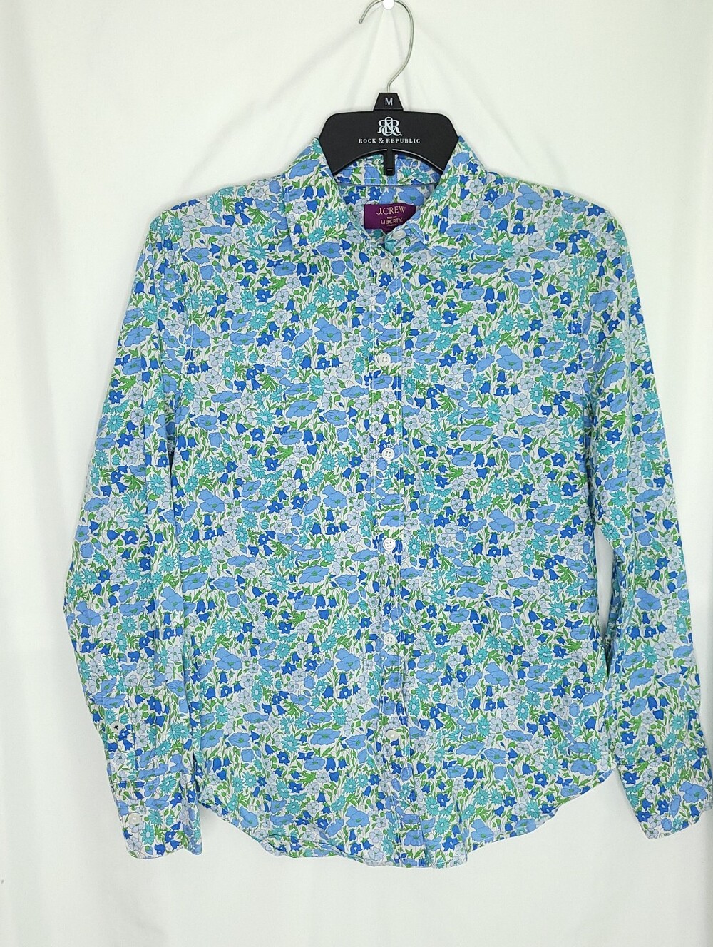J CREW Women's Liberty London Poppy Daisy Floral Print Button Down Shirt Size 4